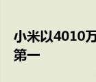 小米以4010萬臺的銷量25%的市場份額排名第一