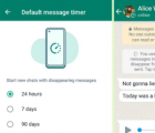 WhatsApp添加了將消失的消息設(shè)為系統(tǒng)默認(rèn)值的選項(xiàng)