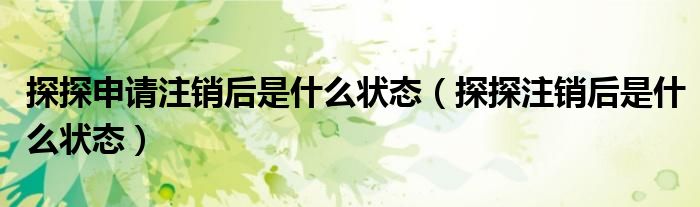 探探申請注銷后是什么狀態(tài)（探探注銷后是什么狀態(tài)）
