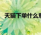 天貓下單什么意思（天貓上車是什么意思）