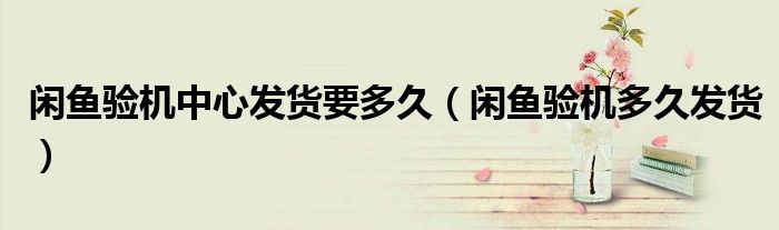 閑魚驗機中心發(fā)貨要多久（閑魚驗機多久發(fā)貨）