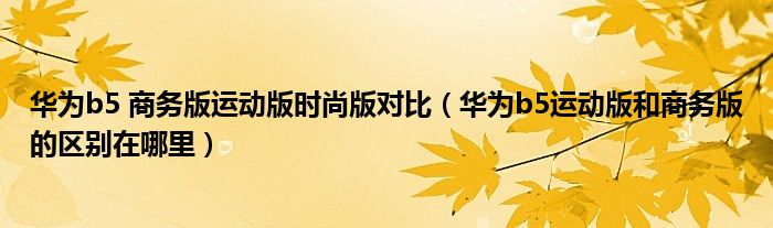 華為b5 商務版運動版時尚版對比（華為b5運動版和商務版的區(qū)別在哪里）