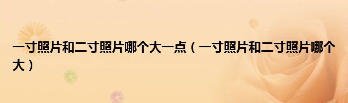 一寸照片和二寸照片哪個(gè)大一點(diǎn)（一寸照片和二寸照片哪個(gè)大）