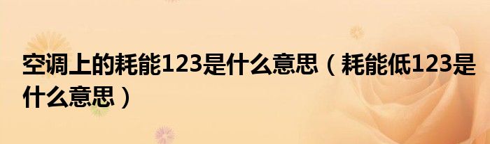 空調(diào)上的耗能123是什么意思（耗能低123是什么意思）