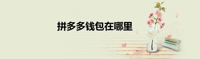 拼多多錢包在哪里