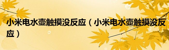 小米電水壺觸摸沒反應(yīng)（小米電水壺觸摸沒反應(yīng)）