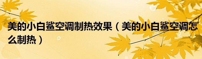美的小白鯊空調(diào)制熱效果（美的小白鯊空調(diào)怎么制熱）