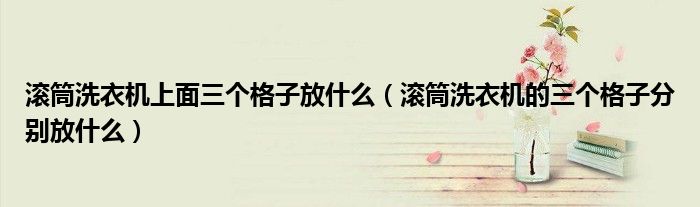 滾筒洗衣機上面三個格子放什么（滾筒洗衣機的三個格子分別放什么）