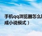 手機(jī)qq瀏覽器怎么取消小說模式（QQ瀏覽器APP怎么設(shè)置成小說模式）
