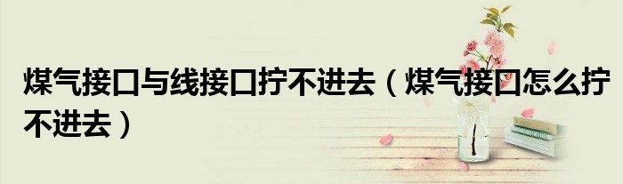 煤氣接口與線接口擰不進去（煤氣接口怎么擰不進去）