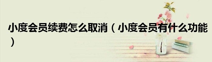 小度會(huì)員續(xù)費(fèi)怎么取消（小度會(huì)員有什么功能）