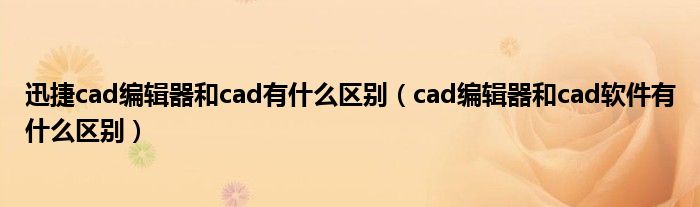 迅捷cad編輯器和cad有什么區(qū)別（cad編輯器和cad軟件有什么區(qū)別）