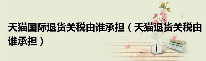 天貓國(guó)際退貨關(guān)稅由誰(shuí)承擔(dān)（天貓退貨關(guān)稅由誰(shuí)承擔(dān)）
