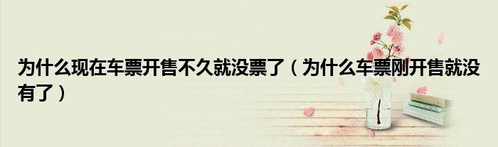 為什么現(xiàn)在車票開售不久就沒票了（為什么車票剛開售就沒有了）
