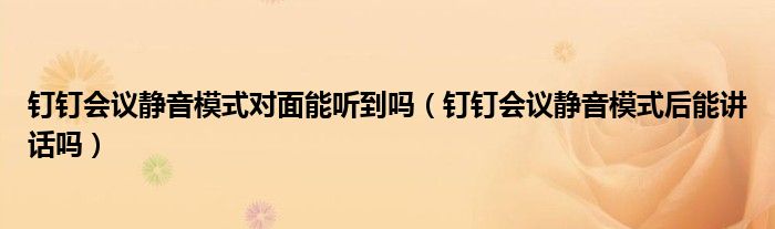 釘釘會(huì)議靜音模式對(duì)面能聽(tīng)到嗎（釘釘會(huì)議靜音模式后能講話嗎）