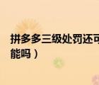 拼多多三級處罰還可以發(fā)貨嗎（拼多多三級限制有解除的可能嗎）