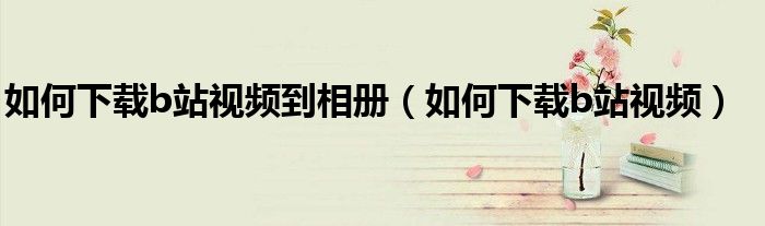 如何下載b站視頻到相冊（如何下載b站視頻）