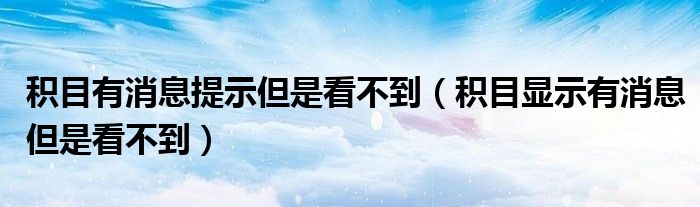 積目有消息提示但是看不到（積目顯示有消息但是看不到）