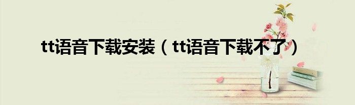 tt語(yǔ)音下載安裝（tt語(yǔ)音下載不了）