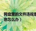 網(wǎng)盤里的文件違規(guī)是怎么回事（網(wǎng)盤下載的內(nèi)容含有違規(guī)信息怎么辦）