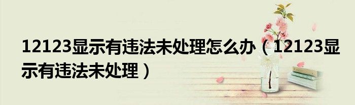 12123顯示有違法未處理怎么辦（12123顯示有違法未處理）