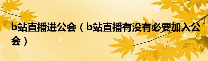 b站直播進(jìn)公會(huì)（b站直播有沒(méi)有必要加入公會(huì)）