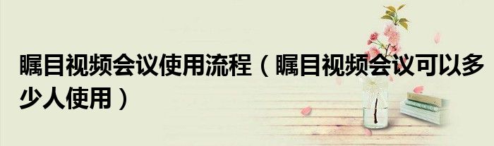 矚目視頻會議使用流程（矚目視頻會議可以多少人使用）