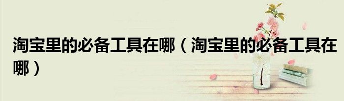 淘寶里的必備工具在哪（淘寶里的必備工具在哪）