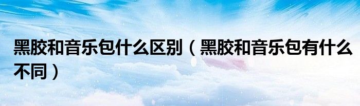 黑膠和音樂包什么區(qū)別（黑膠和音樂包有什么不同）