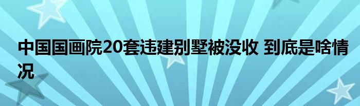 中國國畫院20套違建別墅被沒收 到底是啥情況