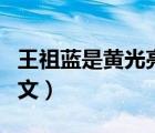 王祖藍(lán)是黃光亮兒子：王祖藍(lán)的父親是誰（圖文）