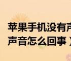 蘋果手機(jī)沒有聲音怎么辦維修（蘋果手機(jī)沒有聲音怎么回事）
