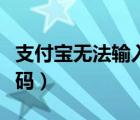 支付寶無法輸入登錄密碼（支付寶無法輸入密碼）