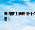 肺結(jié)核主要通過什么途徑傳染（肺結(jié)核主要通過什么途徑傳播）