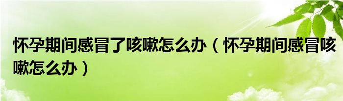 懷孕期間感冒了咳嗽怎么辦（懷孕期間感冒咳嗽怎么辦）