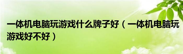 一體機(jī)電腦玩游戲什么牌子好（一體機(jī)電腦玩游戲好不好）