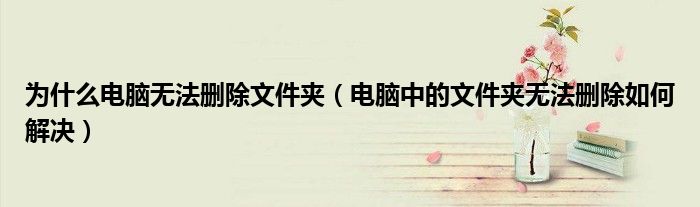 為什么電腦無(wú)法刪除文件夾（電腦中的文件夾無(wú)法刪除如何解決）