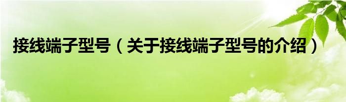 接線端子型號（關(guān)于接線端子型號的介紹）