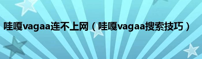 哇嘎vagaa連不上網(wǎng)（哇嘎vagaa搜索技巧）