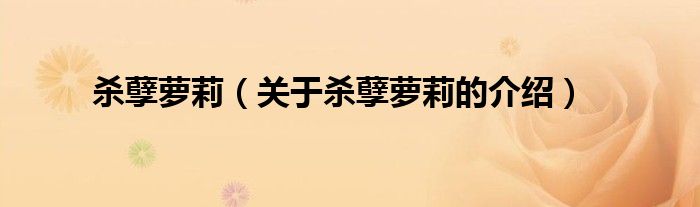 殺孽蘿莉（關(guān)于殺孽蘿莉的介紹）