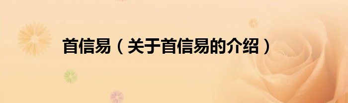首信易（關于首信易的介紹）