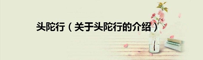頭陀行（關于頭陀行的介紹）