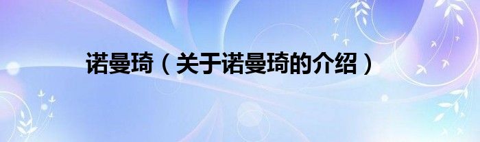 諾曼琦（關(guān)于諾曼琦的介紹）