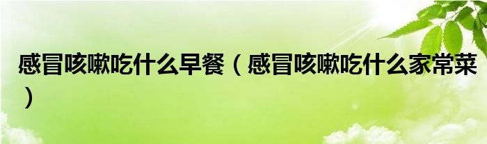 感冒咳嗽吃什么早餐（感冒咳嗽吃什么家常菜）
