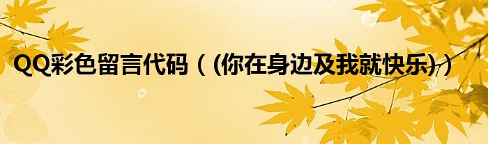 QQ彩色留言代碼（(你在身邊及我就快樂)）