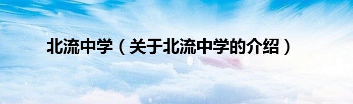 北流中學(xué)（關(guān)于北流中學(xué)的介紹）