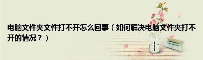 電腦文件夾文件打不開怎么回事（如何解決電腦文件夾打不開的情況？）