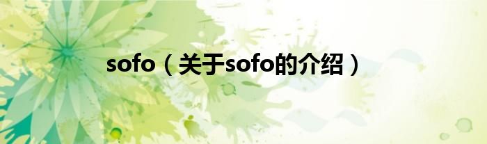 sofo（關(guān)于sofo的介紹）