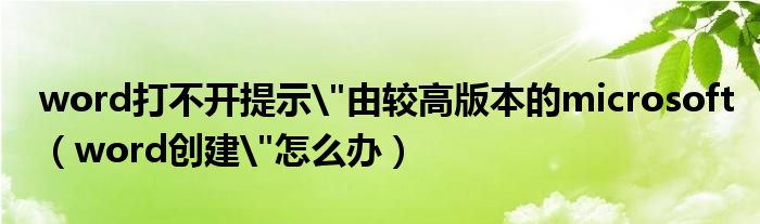 word打不開提示
