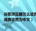 谷歌瀏覽器怎么設(shè)置語言為中文（如何將英文版谷歌瀏覽器語言設(shè)置為中文）